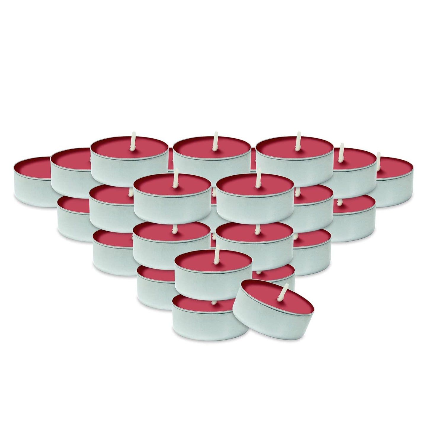 DecorRack Tealight Candles, Strawberry Scented, 30 Pack, Long Lasting, Synthetic Wax, Model 96021