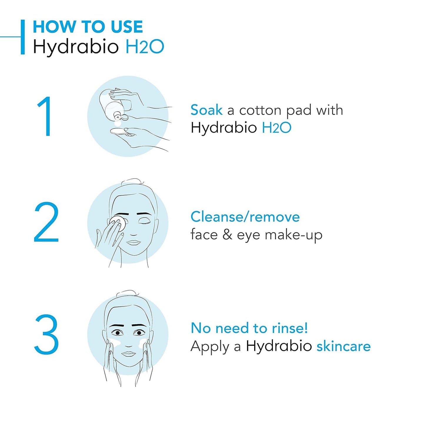Bioderma - Hydrabio H2O - Micellar Water - Cleansing and Make-Up Removing - for Dehydrated Sensitive Skin , 16.91 Fl Oz (Pack of