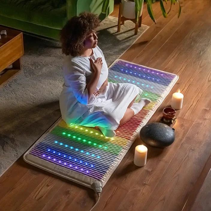 HealthyLine Rainbow Infrared Heating Pad - Full Body Heating Pad - Heat Therapy with Natural Chakra Stones and Healing Cry...