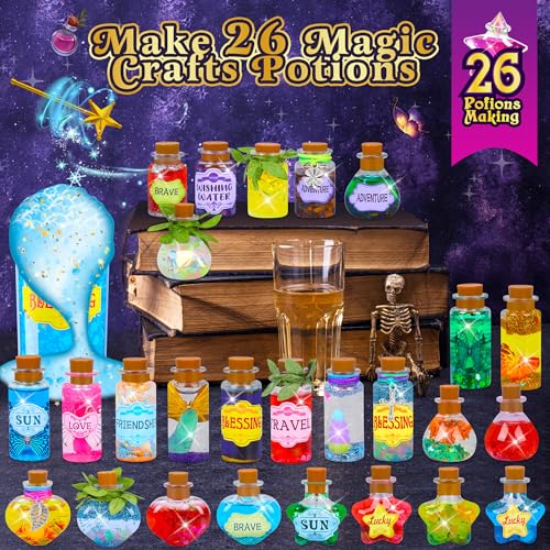 Fairy Magic Potions Kit for Kids, Upgraded 26 DIY Mixed Magic Wizard Potion Bottles, Mystery Potions Craft Kit, Christmas ...