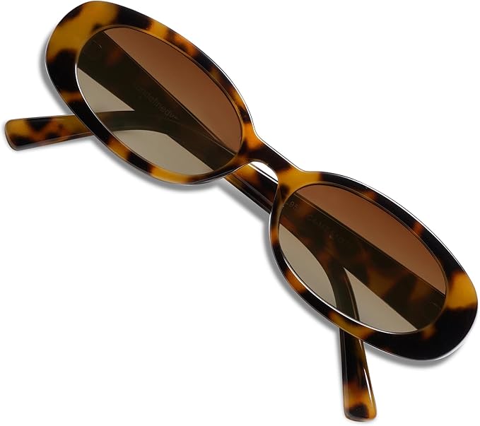 VANLINKER Polarized Retro Oval Sunglasses for Women and Men Small 90s Style VL9580