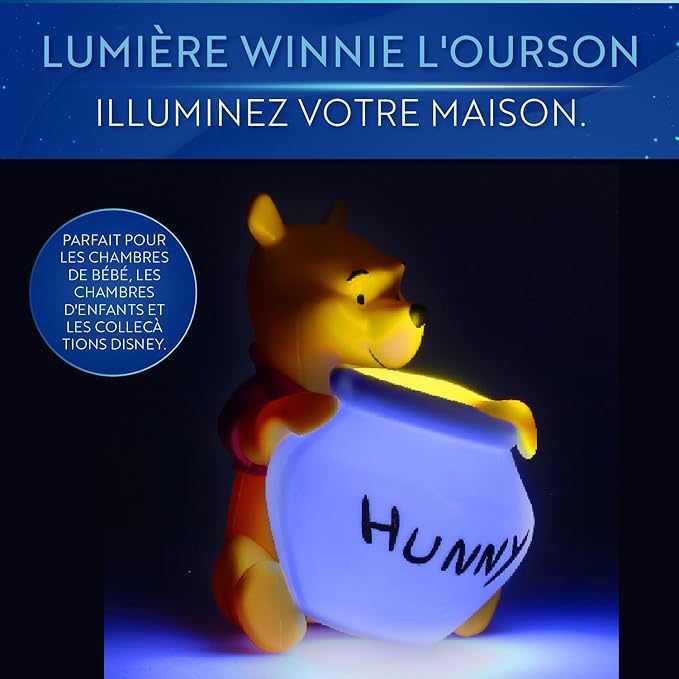 Paladone Winnie The Pooh Hunny Light - Officially Licensed Portable Night Light 16.5cm (6.4"), Disney Lamp for Nursery or Kids Bedroom