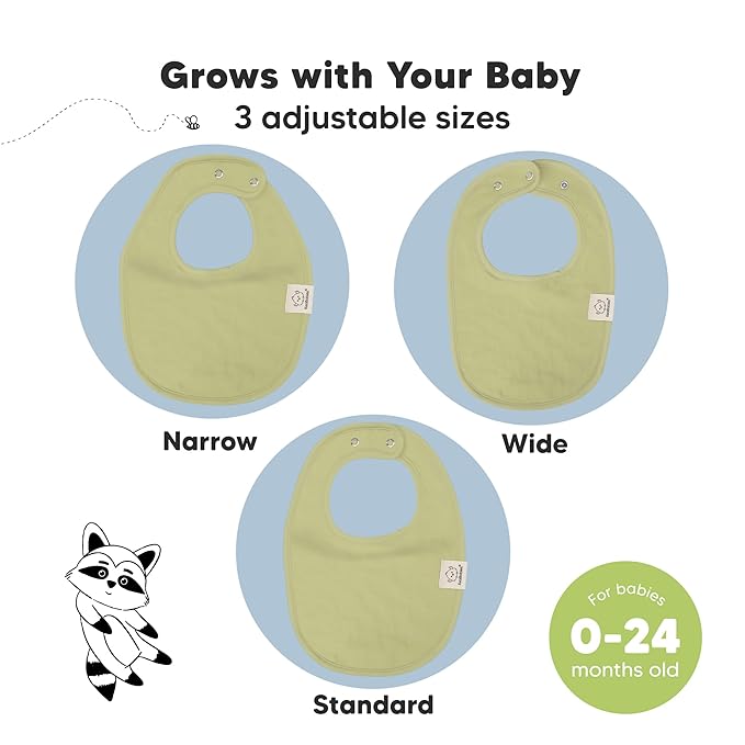 8-Pack Organic Baby Bibs for Boys, Girls - Soft Cotton Drooling and Teething Bibs for Baby Girl & Boy, Extra Absorbent, Easy To Clean & Put On for Toddler, Newborn, Infant 0-24 Months (Icelandic)
