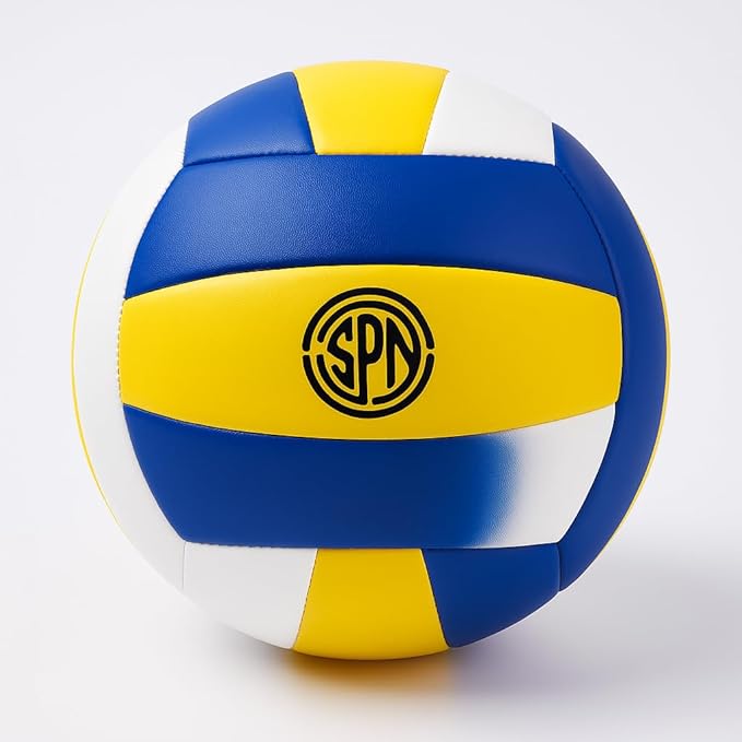 SPN Volleyball Size 5 Indoor & Outdoor PU Soft Touch Training Ball with Pump & Mesh Bag Official 20.5cm for Kids, Teens & ...