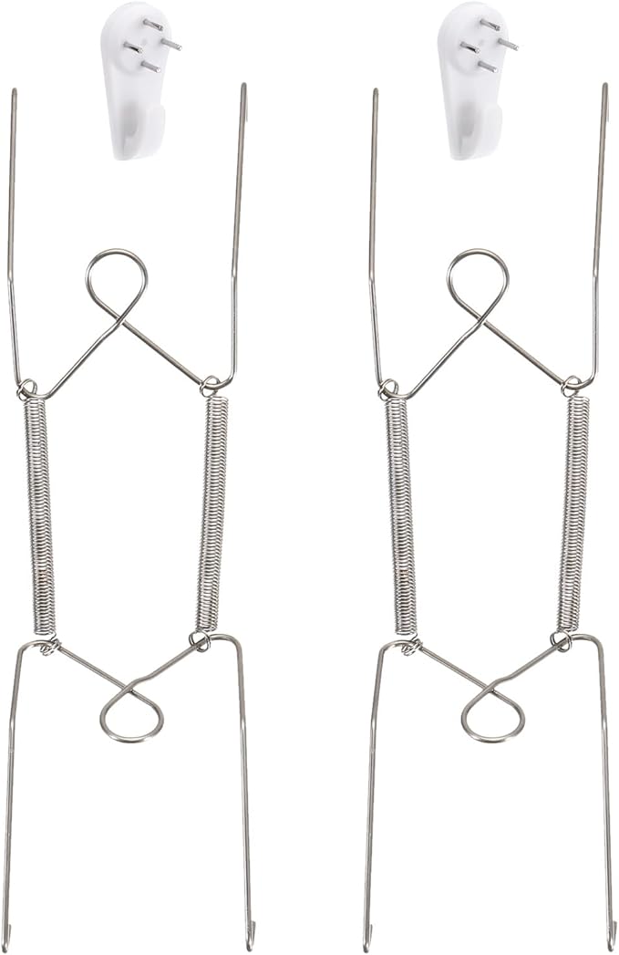 uxcell 2pcs Plate Hanger, 8 Inch Stainless Steel Invisible Wall Plate Hangers with Wall Decorative Hooks and Tip Protectors for Decorative Plates and Art