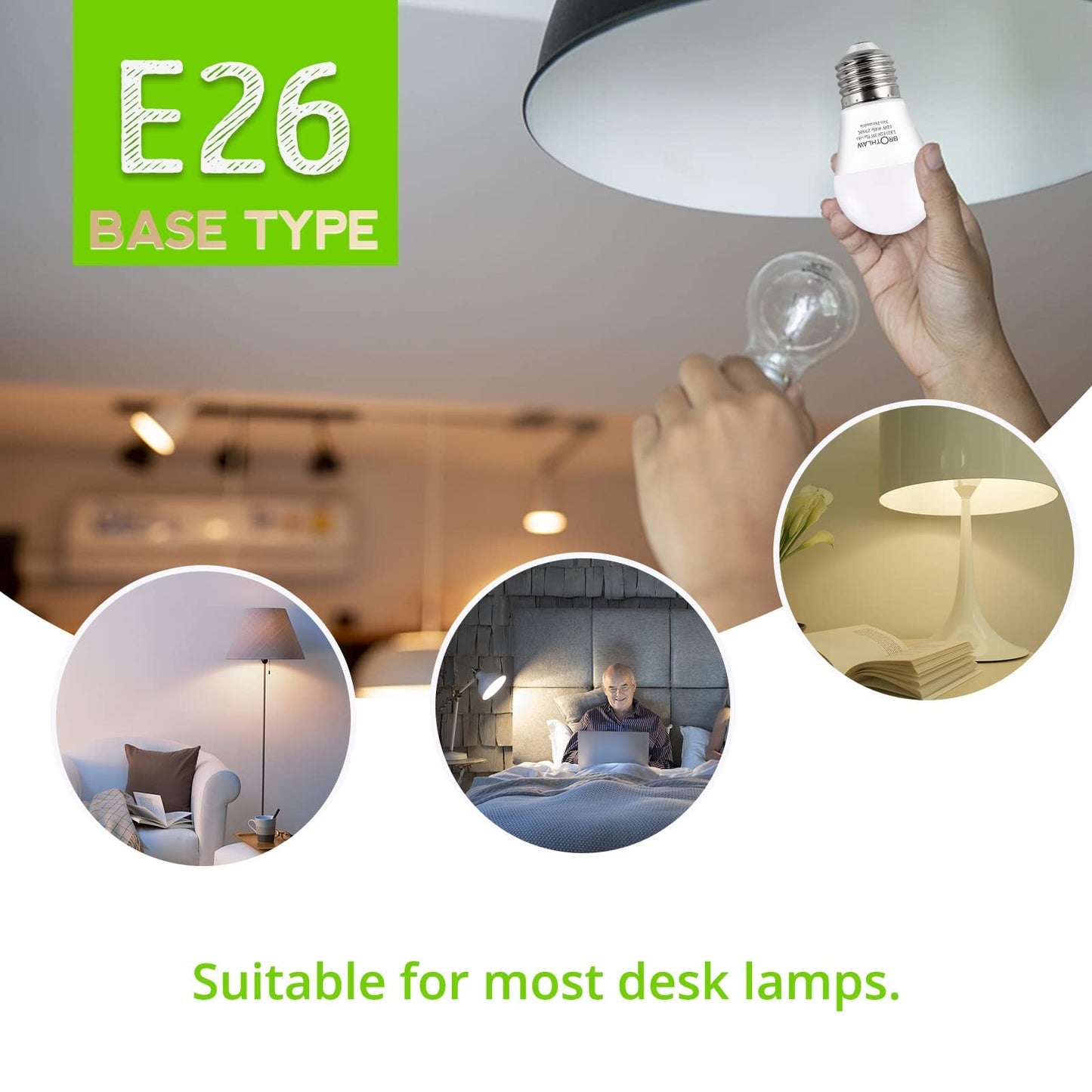 25 Watt Equivalent Light Bulbs, A15 LED Light 3W E26 Base 2700K Warm White Low watt Light Bulbs,Nightstand Light Bulb, Table Lamp Bulb, 4 Pack