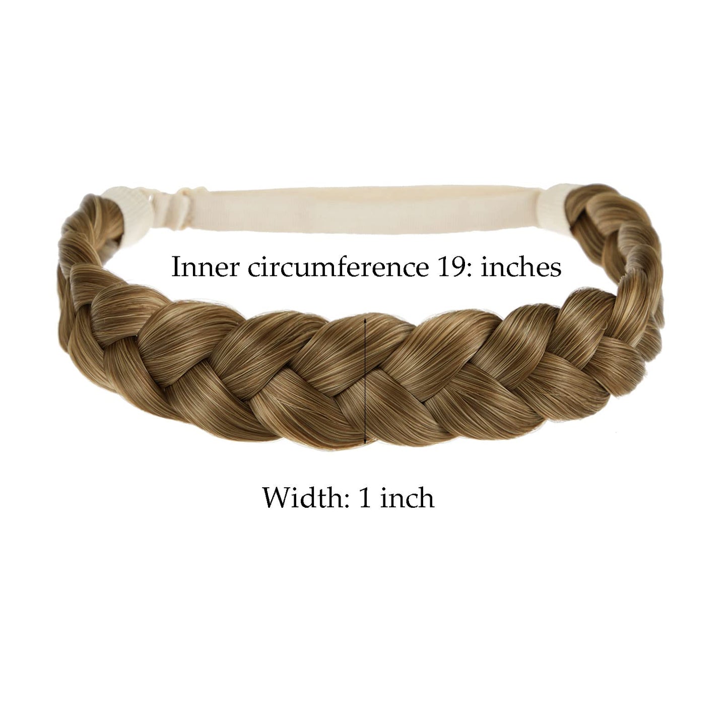 TOECWEGR Braid Headband 3 Strand Synthetic Braided Hair Headband Stretch Plaited Hairpiece Fashion Girl Costume Hair Accessory