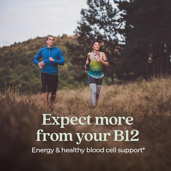 New Chapter Fermented Vitamin B12 1,000 mcg, USDA Organic, ONE Daily for Cellular Energy + Healthy Blood Cells, Certified Vegan, Gluten Free - 60 Count
