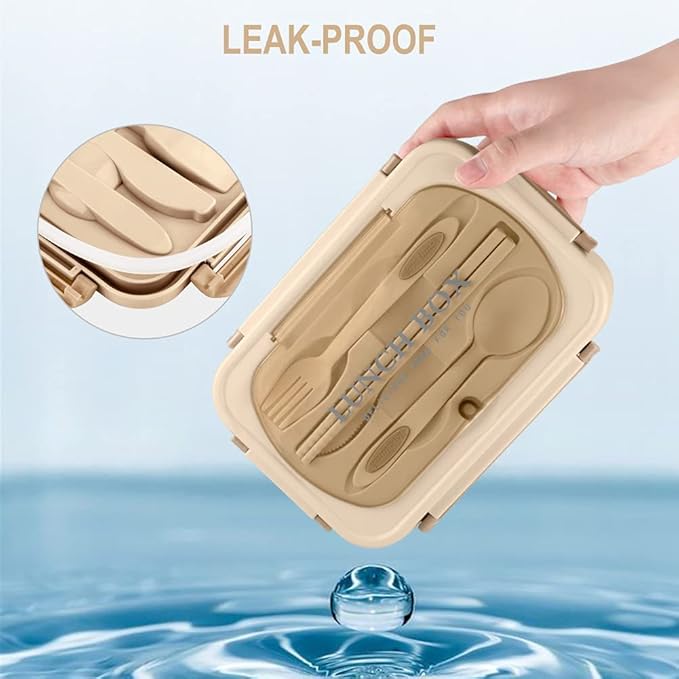 Bento Box for Adult, 1200 ML Lunch Containers for Adults, LeakProof Lunch Box with Utensils, BPA Free, 3 Compartment Bento Box Microwave Safe