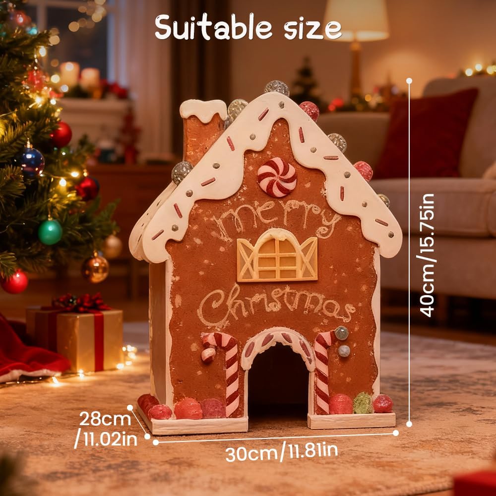 Gingerbread Golf Game Set, Christmas Mini-Golf Course,Portable Mini Golf Course Set,Christmas Indoor Golf Toy with Candy Cane Clubs and Gingerbread House Target (1PC Ball)