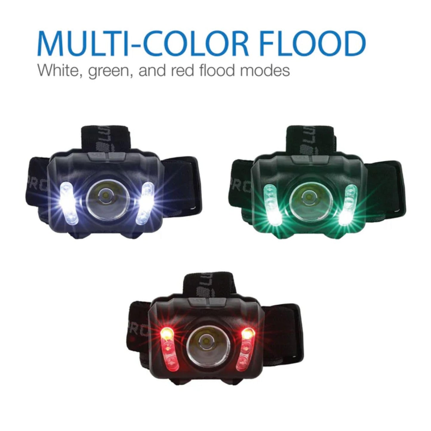 Luxpro Lp345V2 Led Headlamp - 300 Lumen, Ipx4 Waterproof, 6 Light Modes, Adjustable Headband, Black, Batteries Included, 4 Pack