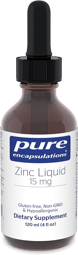 Pure Encapsulations Zinc Liquid 15 mg | Zinc Gluconate Hypoallergenic Supplement for Immune Support | 4 fl. oz.