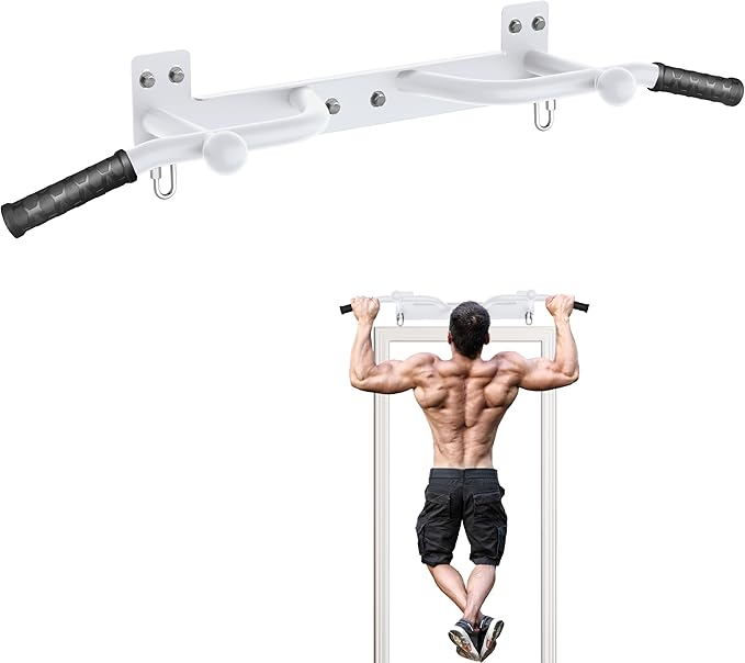 Wall Mounted Pull Up Bar - Heavy Duty Chin Up Bar, Pull-Up Bar for Garage, Joist, Wall Mount - Multifunctional Fitness Ba...