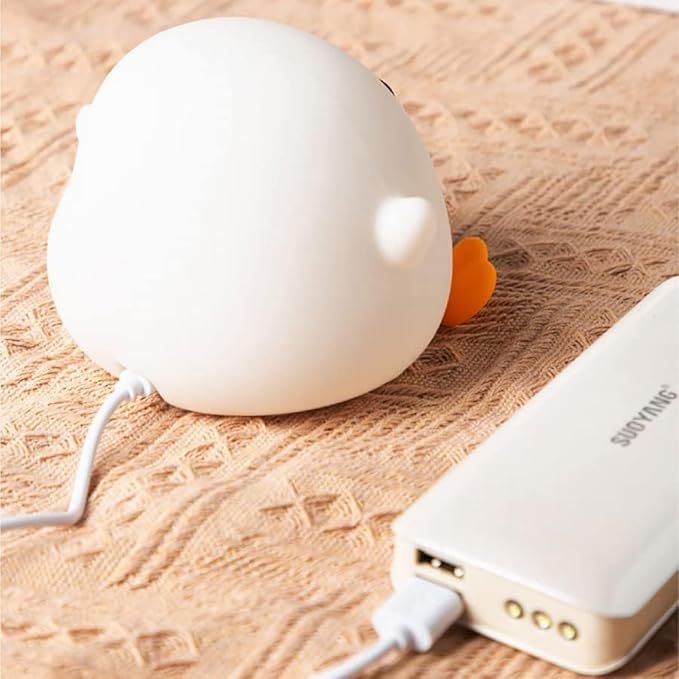 Cute Duck Night Light for Children,Soft Silicone Sleep Light with USB Rechargeable,Touch Sensor Nightlights for Kids Room Gift