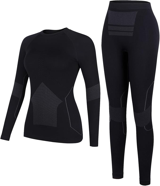 ATTRACO Thermal Underwear Set for Women Long Johns Warm Base Layer Top & Bottom for Cold Weather