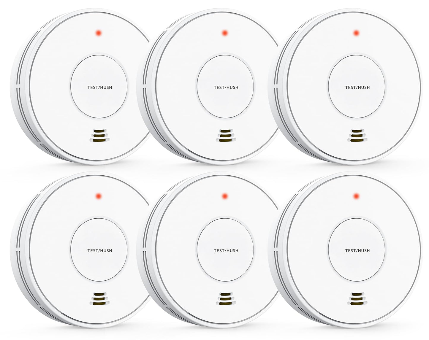 KARUOTOP 10-Year Battery Smoke and Carbon Monoxide Detectors, Fire Alarm CO Detector with Large Test/Silence Button, Easy Adhesive or Screw Mount, 6-Pack