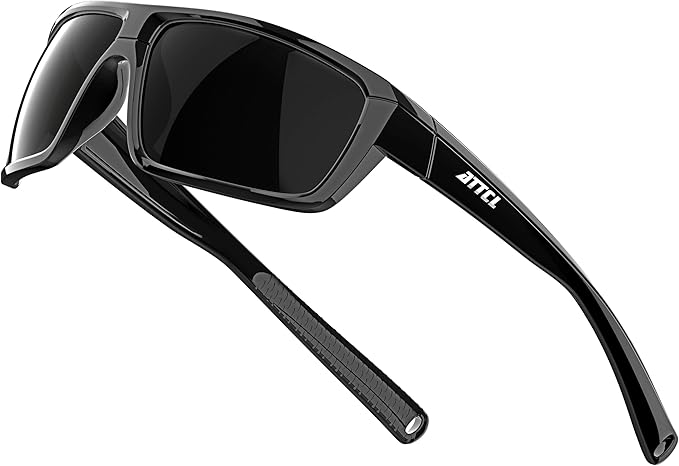 ATTCL Polarized Sunglasses Men for Fishing: UV Protection Lightweight TR90 Sports Wrap Sun Glasses Driving Golf Running