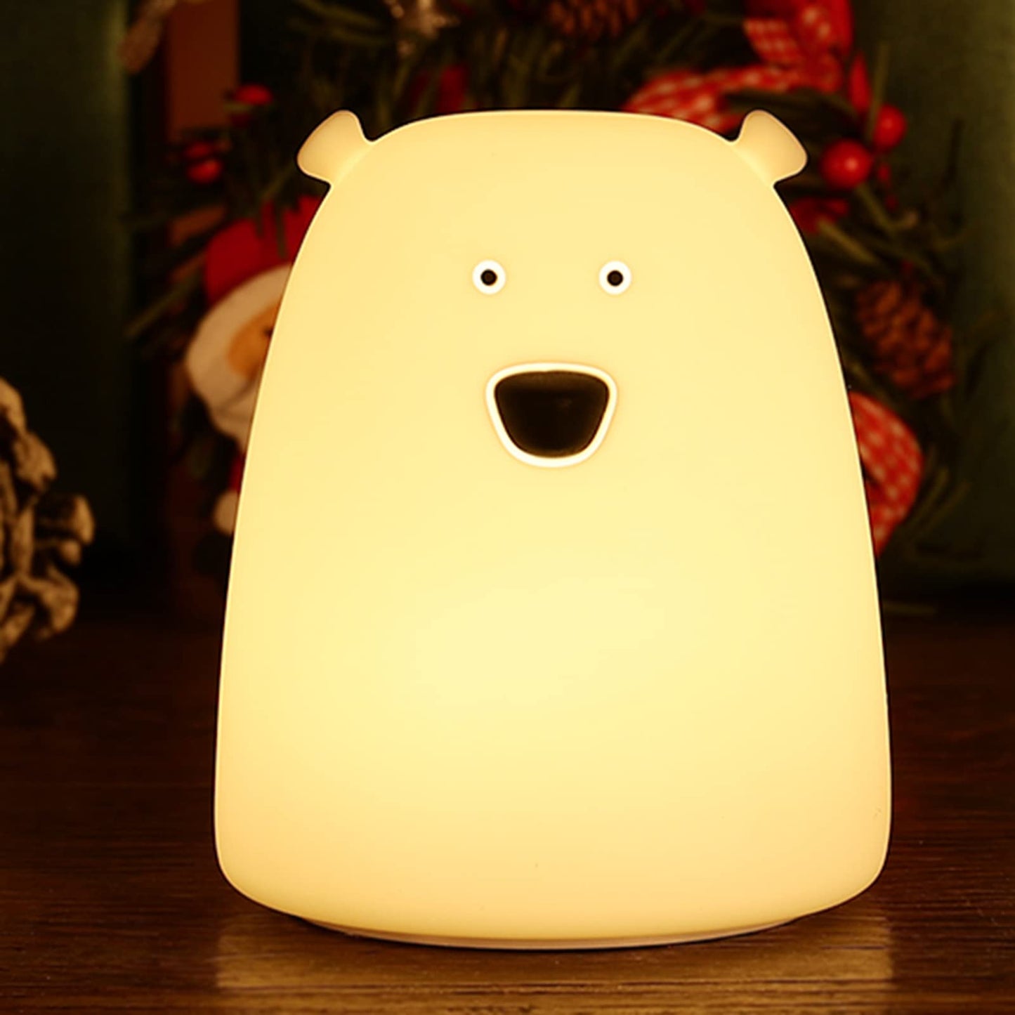 ZKLiLi Night Light for Kids, Cute Night Lamp Battery Powered Night Light for Kids Silicone Soft LED Nightlights, Baby Nursery Sq