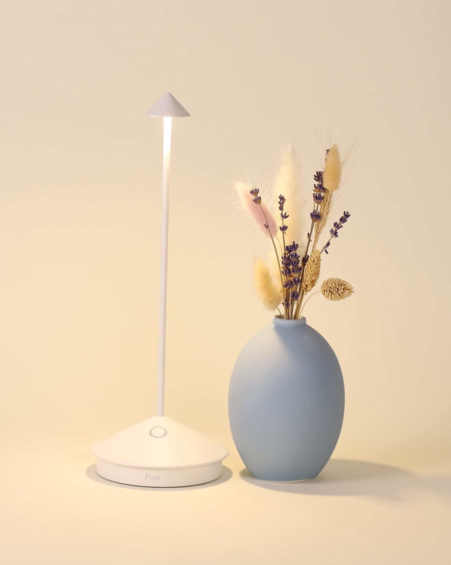 Zafferano Pina Pro LED Table Lamp - White Aluminum, Indoor/Outdoor, H29cm, Model: ZAFPINAPRO-WH