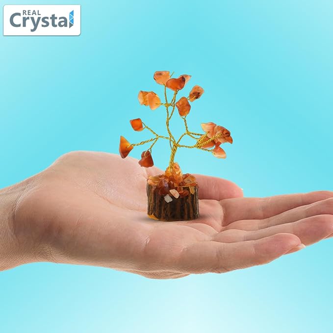 Crystal Tree Set of 12 Unique Birthday Gifts for Women, Sister, Mom, Home Office Decor, Shelf Desk Decoration for Positive Energy, Bring Good Luck, Money, Reiki Healing, Chakra Tree of Life Gift Sets