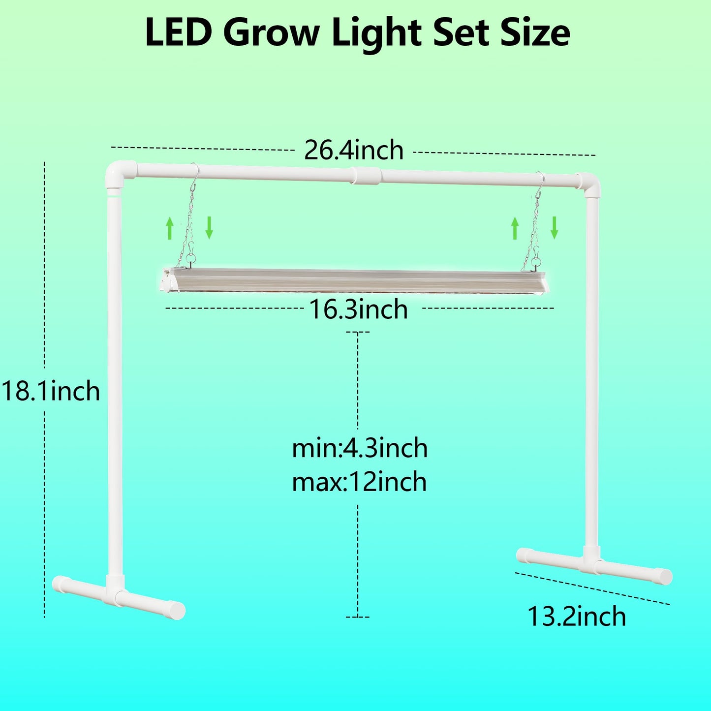 AWLYLNLL Grow Light Kit, Double Tube T5 1.4Ft, Height Adjustable, 5000K White Spectrum, Aluminum Stand, for Seed Starting