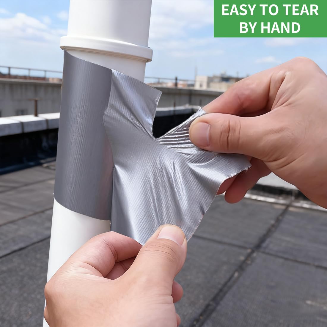Vandetai Duct Tape Heavy Duty Waterproof, Strong Adhesive Silver Duct Tape Bulk for Indoor Outdoor Repairs, DIY Work, Tear by Hand (Black + Silver + White 3 Pack, 2 Inch x 33 Yards Total)
