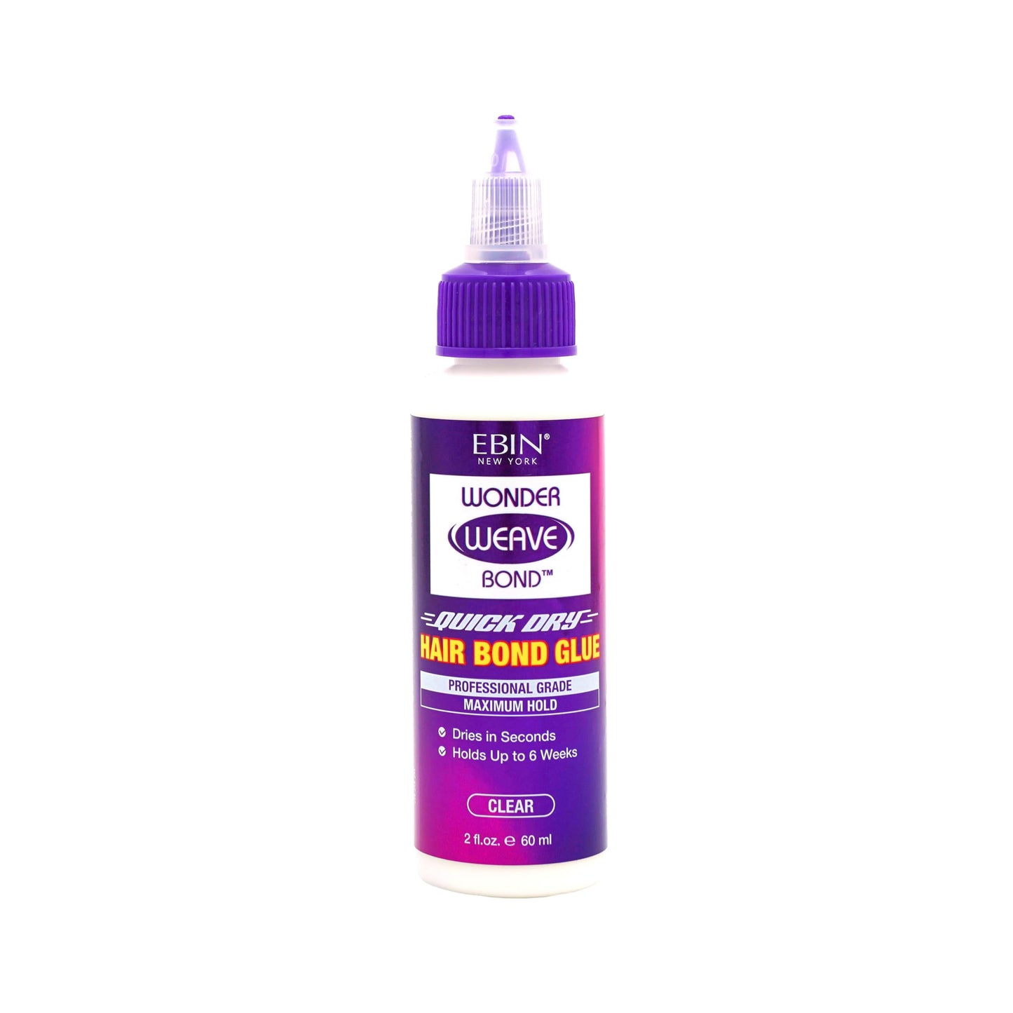 EBIN NEW YORK Wonder Weave Bond Hair Bond Glue Clear 2 Fl Oz - Quick-Dry Hair Glue with Strong Hold for Weave and Track Applicat
