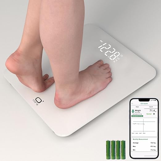 O'CARE Smart Scale for Body Weight and BMI Weighing,High Accuracy Digital Bathroom Scale with LED Large Display,Smart APP ...