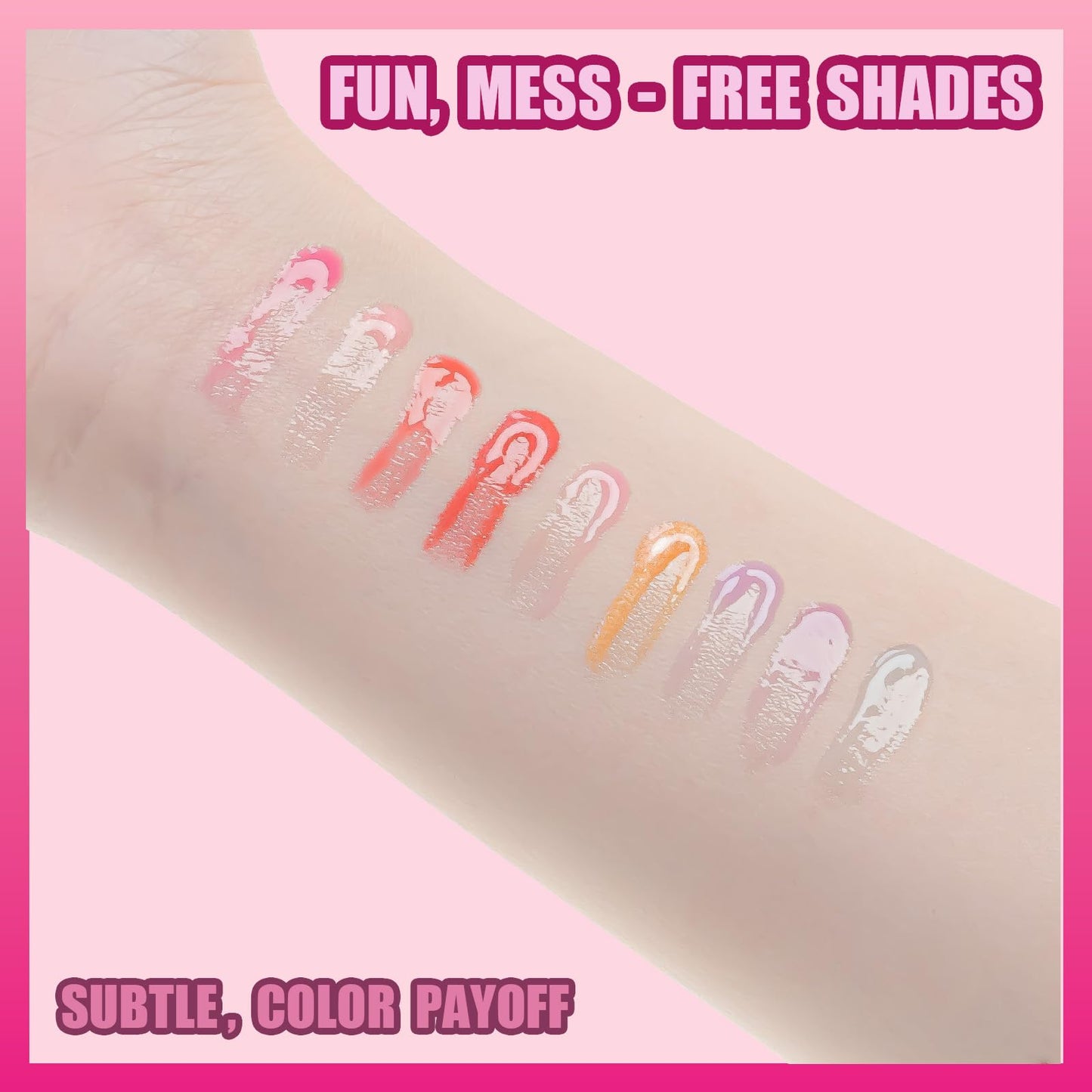Barbie Lip Gloss with Acrylic Stand for Storage and Display, Plant Based Lip Gloss, Perfect for Parties, Sleepovers, Makeovers,
