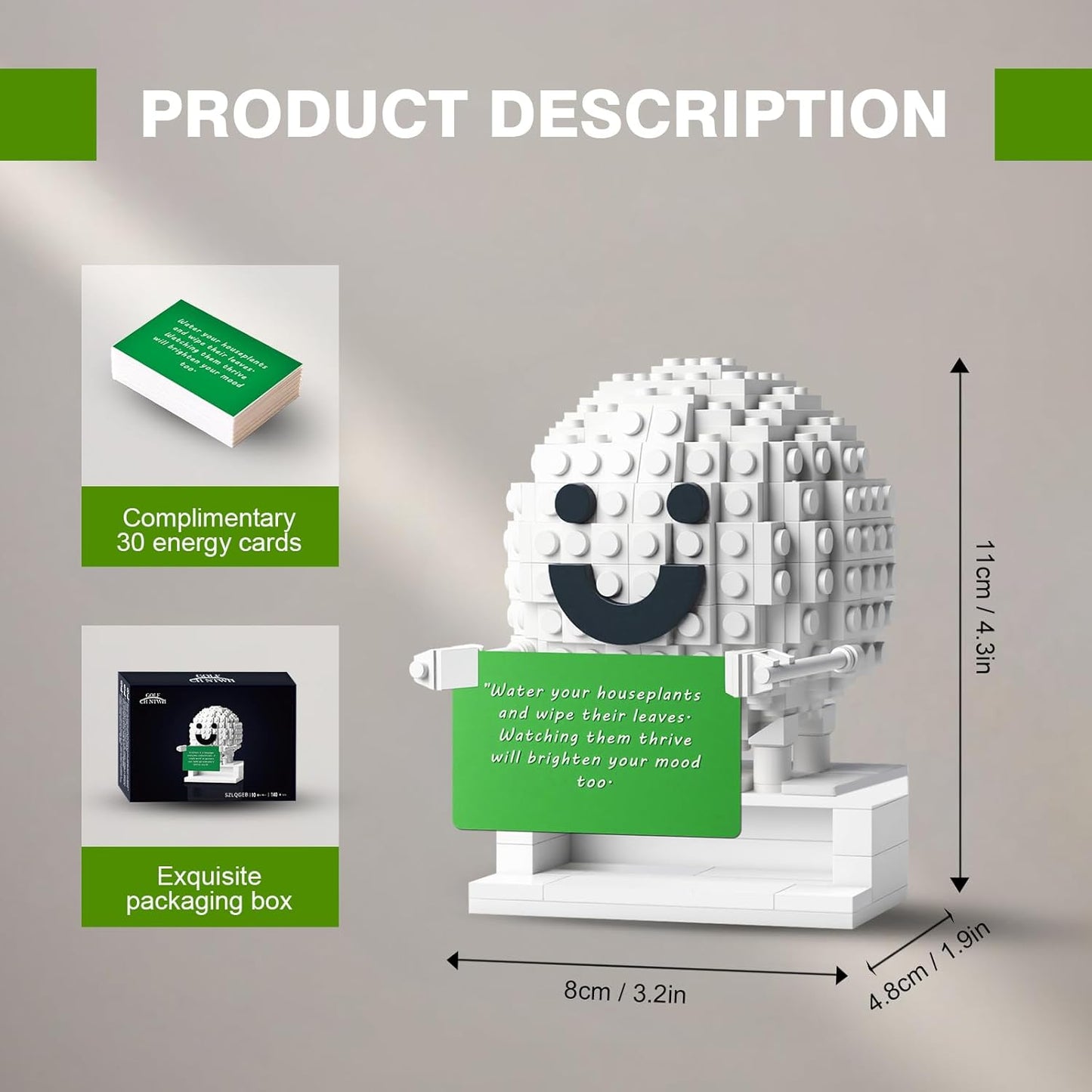 Golf Energy Ball Toy Building Set Compatible with Lego Golf - Desk or Shelf Display, Gift for Golfers, Stocking Stuffers & Gift for Christmas