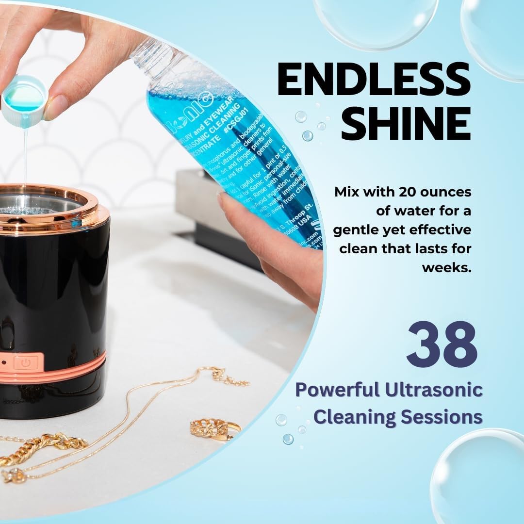 iSonic CSGJ01-8OZx1 Ultrasonic Jewelry/Eye Wear Cleaning Solution Concentrate,Blue