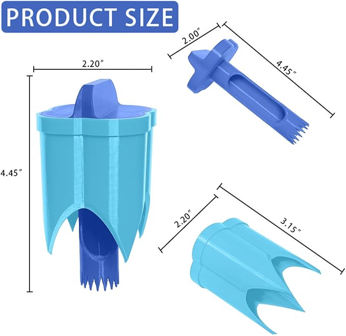Pepper Corer, 2 in 1 Red Bell Pepper Seed Corer Remover Tool, Fruit & Vegetable Corers Quick Cave Tools for Jalapeno Cutter Deseeder, S-Blue, 2 PCS