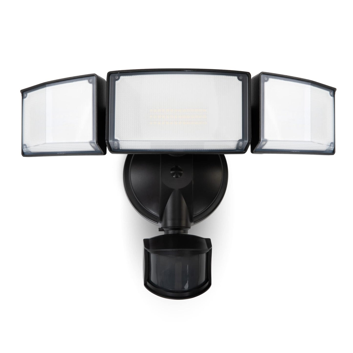 Lutec 72W Led Security Light, 6300Lm Motion Sensor, Ip65 Waterproof, 5000K Daylight, Black-3 Head, Ideal For Garage, Yard, Porch