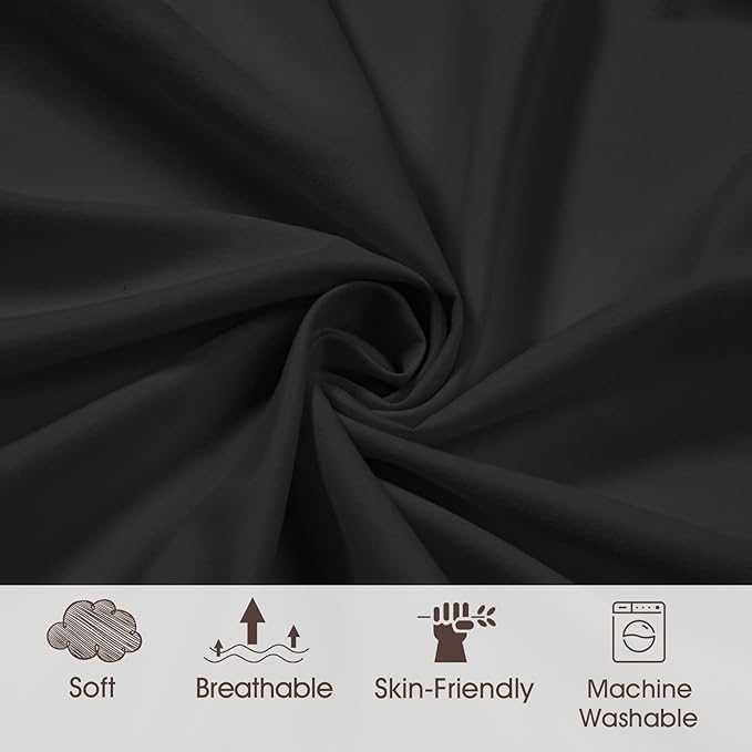PHF Baby Changing Pad Covers for Boys Girls, 2 Pack Ultra Soft Breathable Microfiber Changing Pad Table Sheets for Most Baby Changing Pads, Black & Black