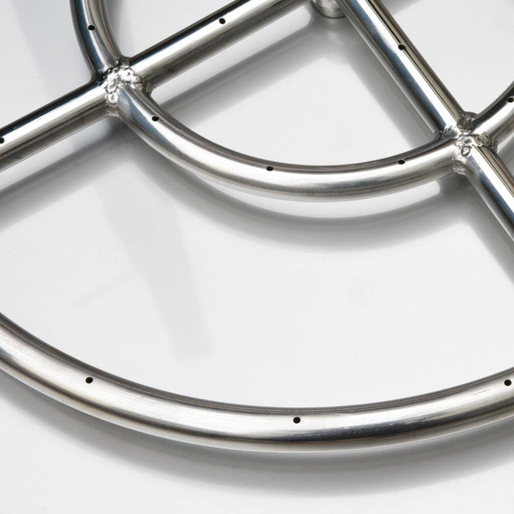 Stanbroil Stainless Steel 18" Round Flat Fire Pit Burner Pan w/12 Fire Ring Installed, BTU 92,000 Max