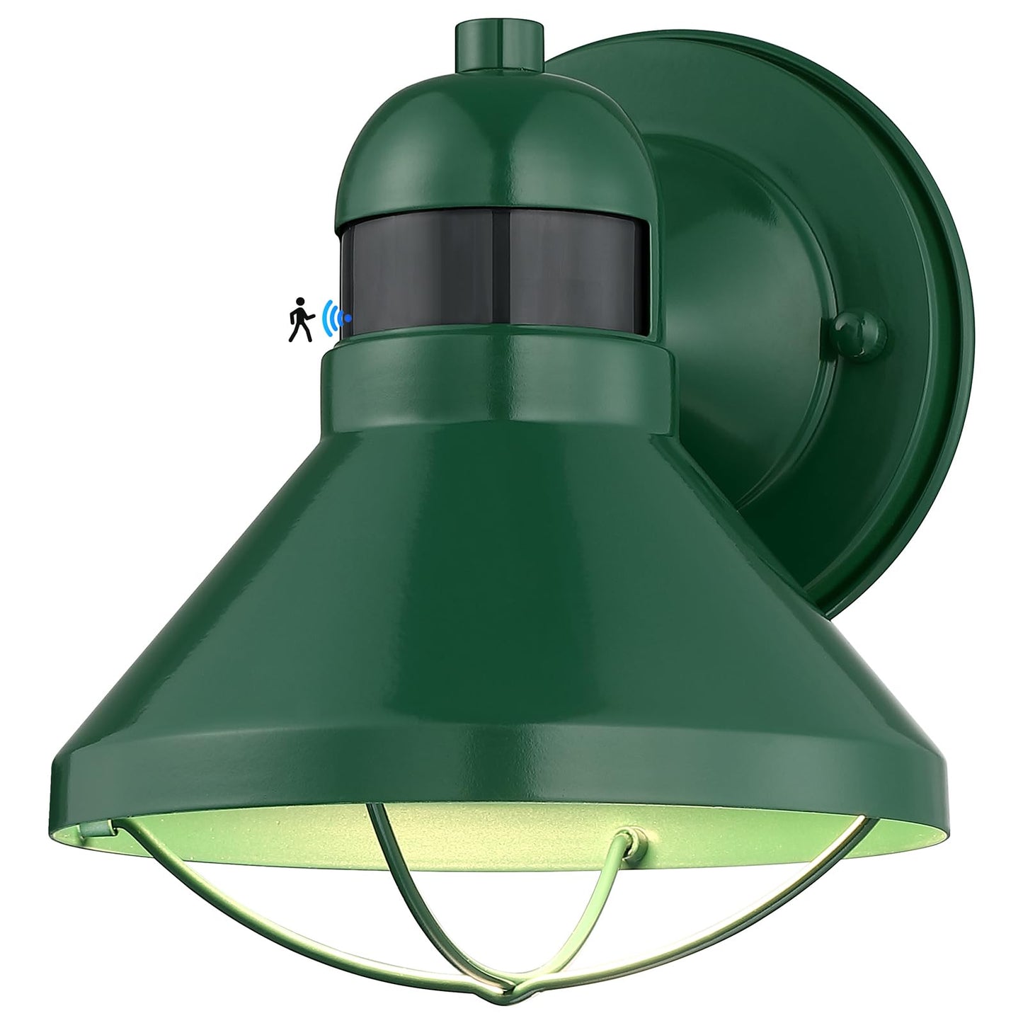 LONEDRUID Motion Sensor LED Outdoor Wall Light, Waterproof Metal Sconce, Green