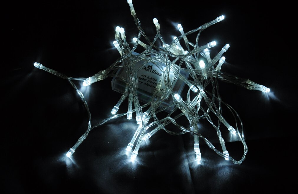 Karlling Battery Operated 40 LED Fairy Light String for Wedding Party Decorations, White, Plastic