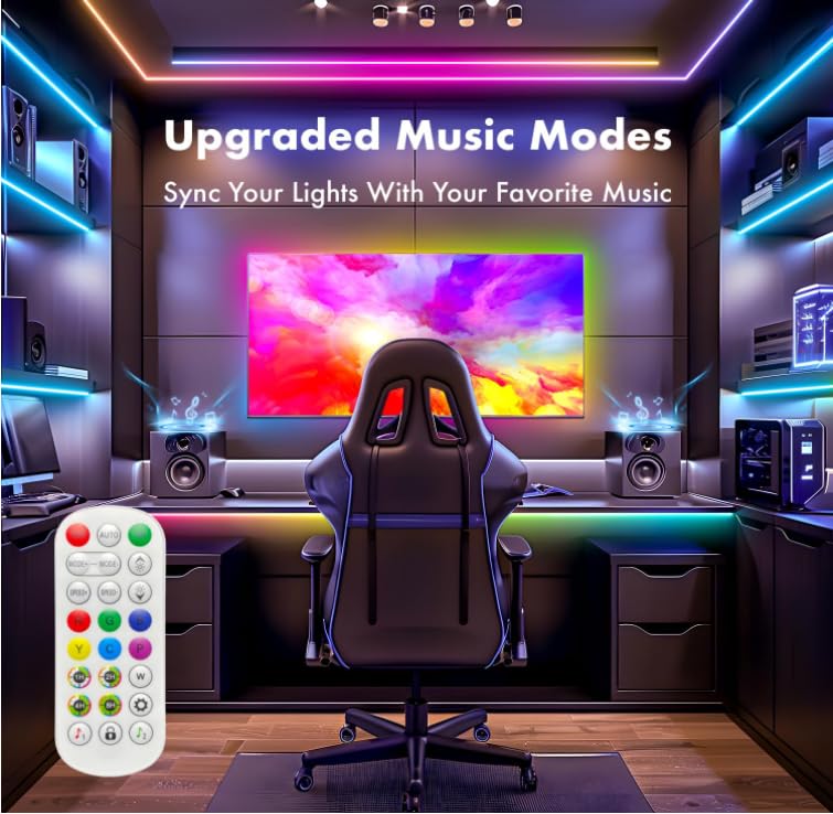 ATHONO LED Strip Lights 165ft, Multicolor, Music Sync, Remote App Control, PVC, Model YadingLBHC50M