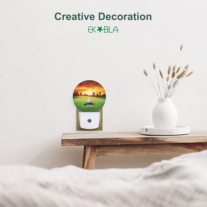 EKOBLA Golf Ball LED Night Light Golf Course Grassland Plug-in Nightlights Home Auto Sensor LED Dusk to Dawn Light for Bedroom Bathroom Kitchen Corridor