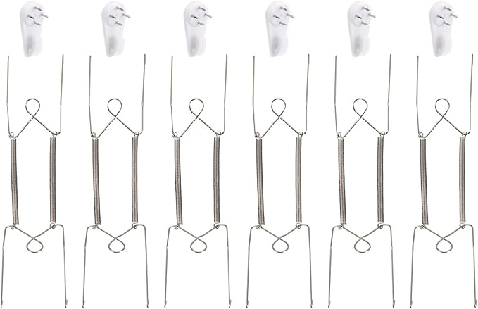UXcell 9-Piece Stainless Steel Invisible Wall Plate Hangers with 9 Wall Hooks, Silver
