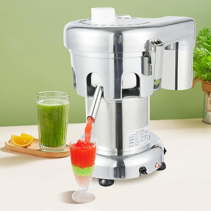 370W Commercial Fruit Juicer, Slag Juice Separation Juicer Machine, 2.8L Stainless Steel Pure Juice Extractor, 2800RPM, Low Noise, Automatic Pulp Separator, for Home, Restaurant, Cafe
