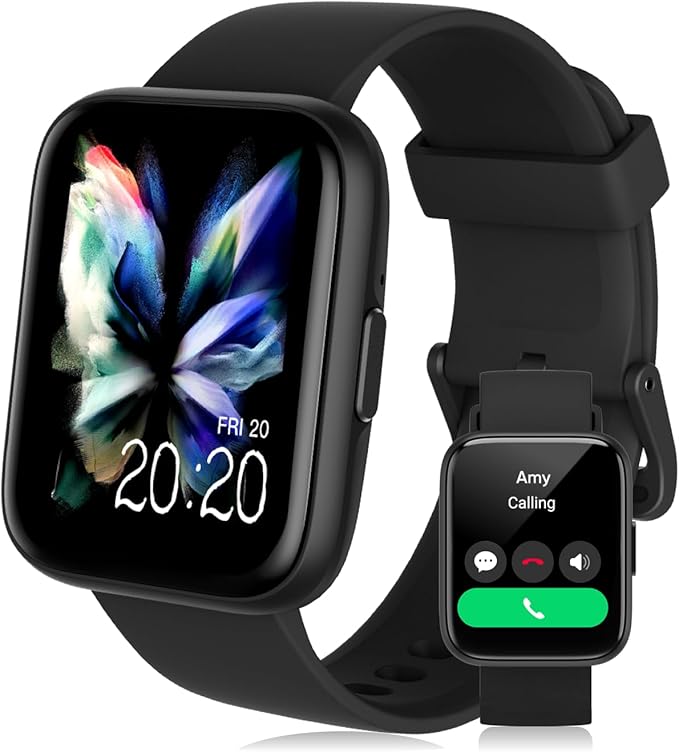 Smart Watch for Men Women,1.85" HD Dynamic Screen Bluetooth Notifications/Calls Fitness Watch,110+ Sport Modes IP68 Waterp...