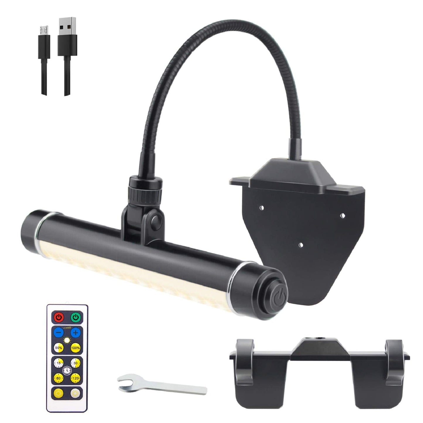BIGMONAT Cordless Picture Light, Rechargeable LED Art Lamp, Dimmable, 8.4 inch, Black, Model B600-black