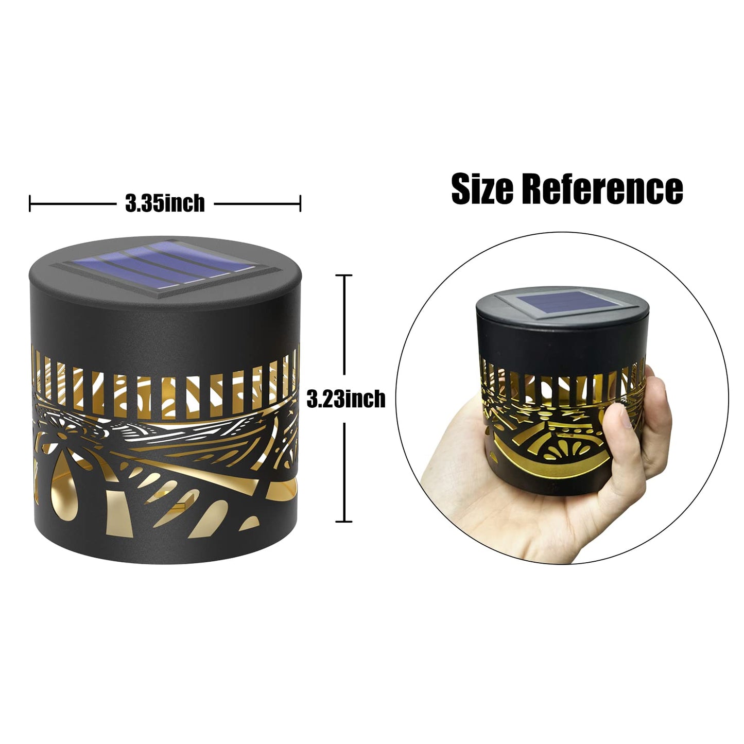 Gardencave 2 Pack Solar Fence Lights Metal Solar Powered Outdoor Wall Deck Lights Lotus Theme Waterproof Fence Light For Garden Post Patio Backyard Yard Decor (Lotus  2 Pack)