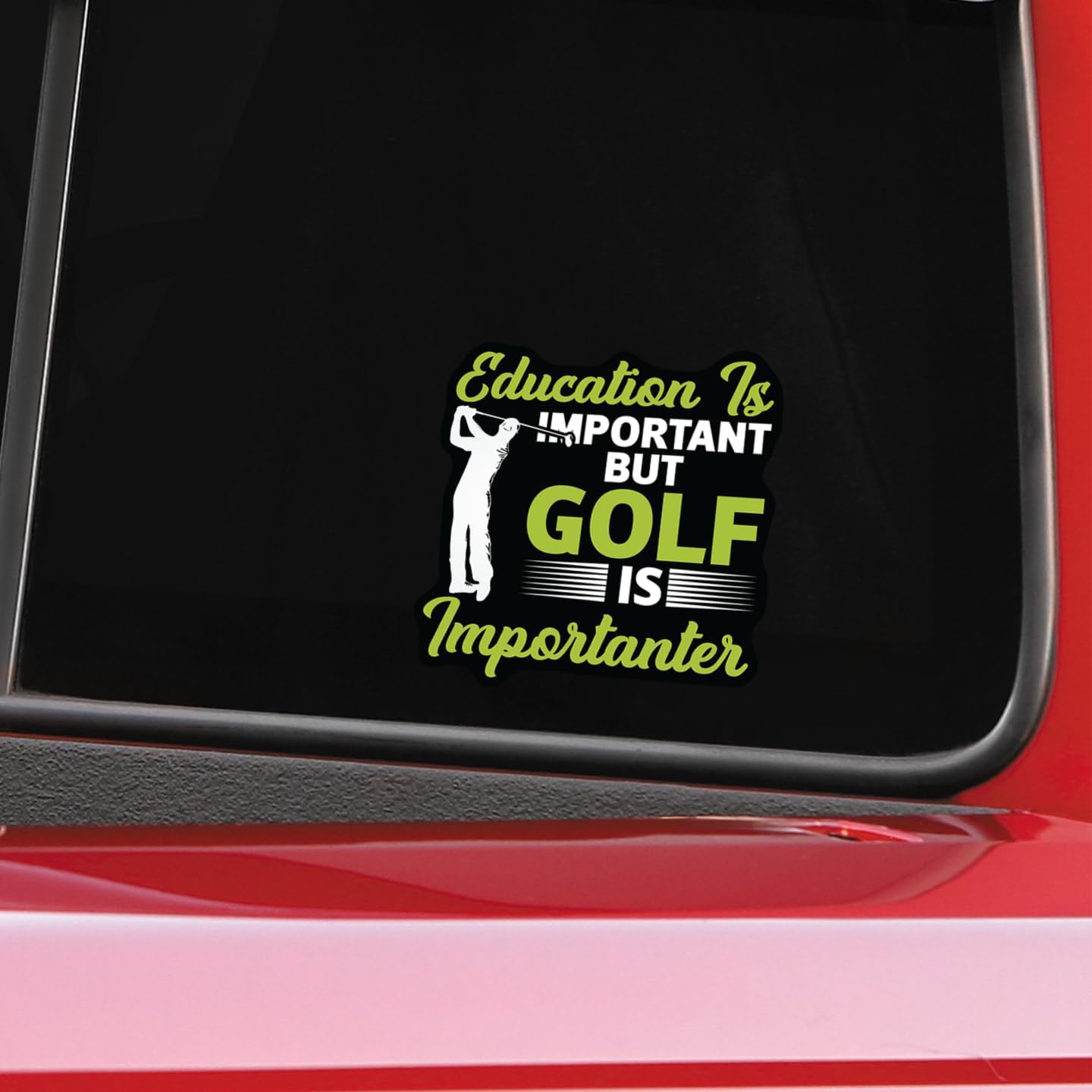 Funny Golf Stickers – Choose from 10 Humorous Designs – Durable Waterproof Vinyl Decals for Cars, Golf Carts, Laptops, Windows, Bumpers & More – 5 Inch (Golf is Importanter)