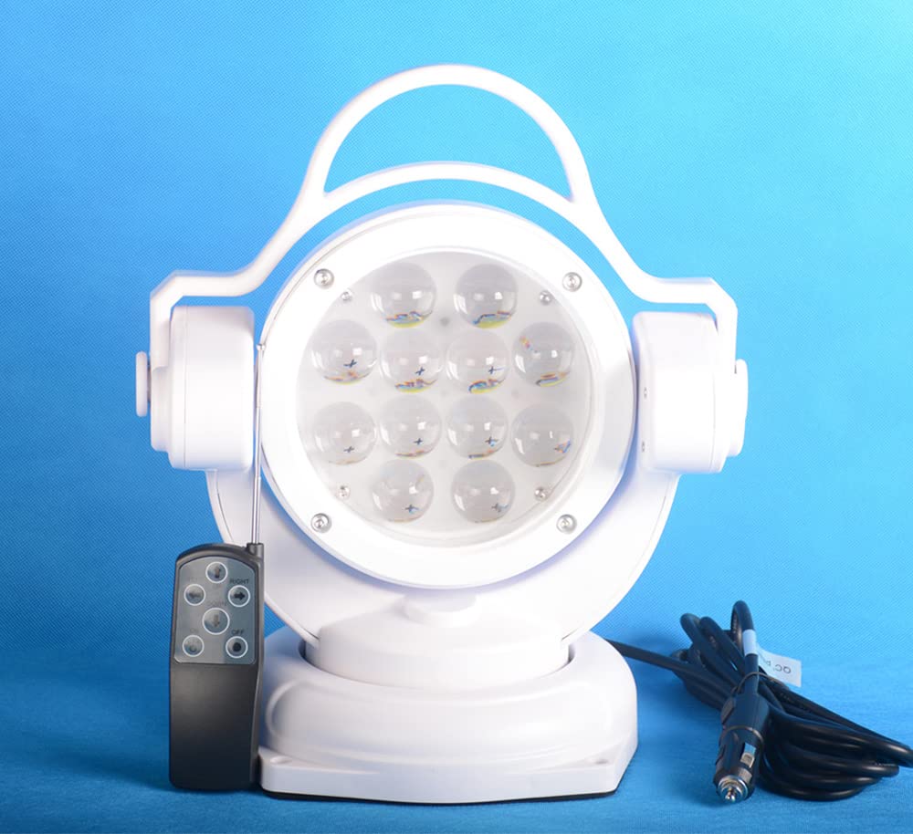 FSYF LED Searchlight 60W 11 Inch Remote Control 360° Rotating White Polycarbonate Boat Light Model d44aaa27-1a27-4124-aff6-735802