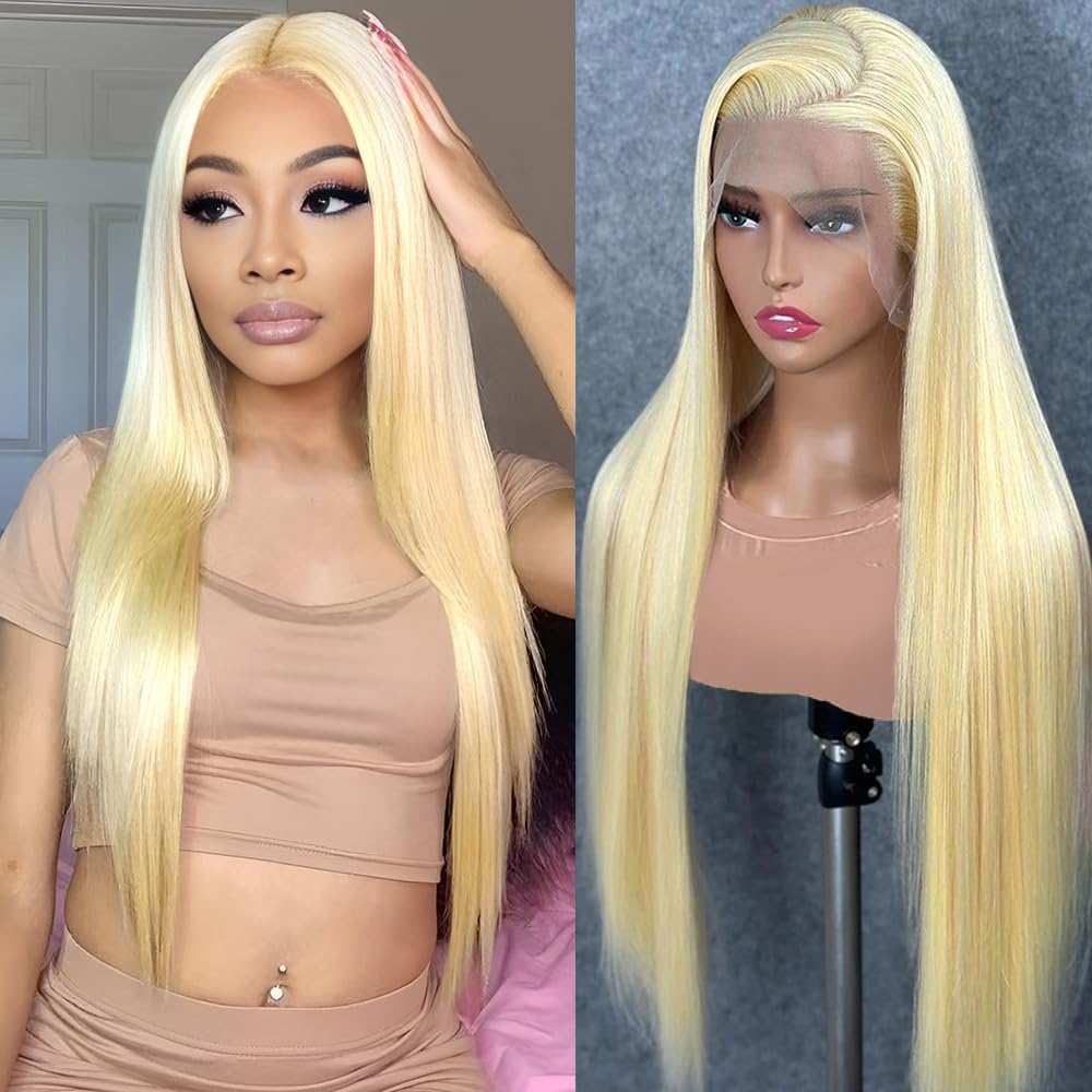 ENFLOKT 613 13x6 Lace Front Wig Human Hair 200% Density Straight Blonde Lace Frontal Wigs Human Hair Pre Plucked Blonde HD Lace