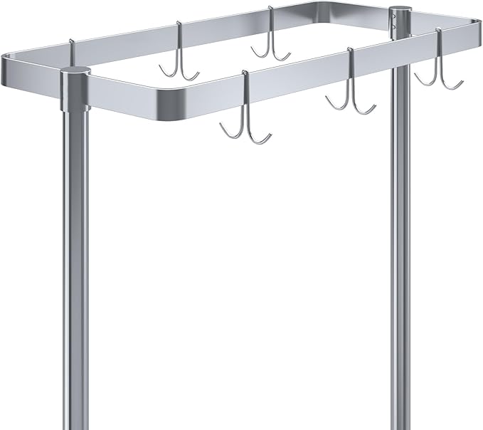 AmGood 36 in. Stainless Steel Table-Mounted Pot Rack With 6 Hooks