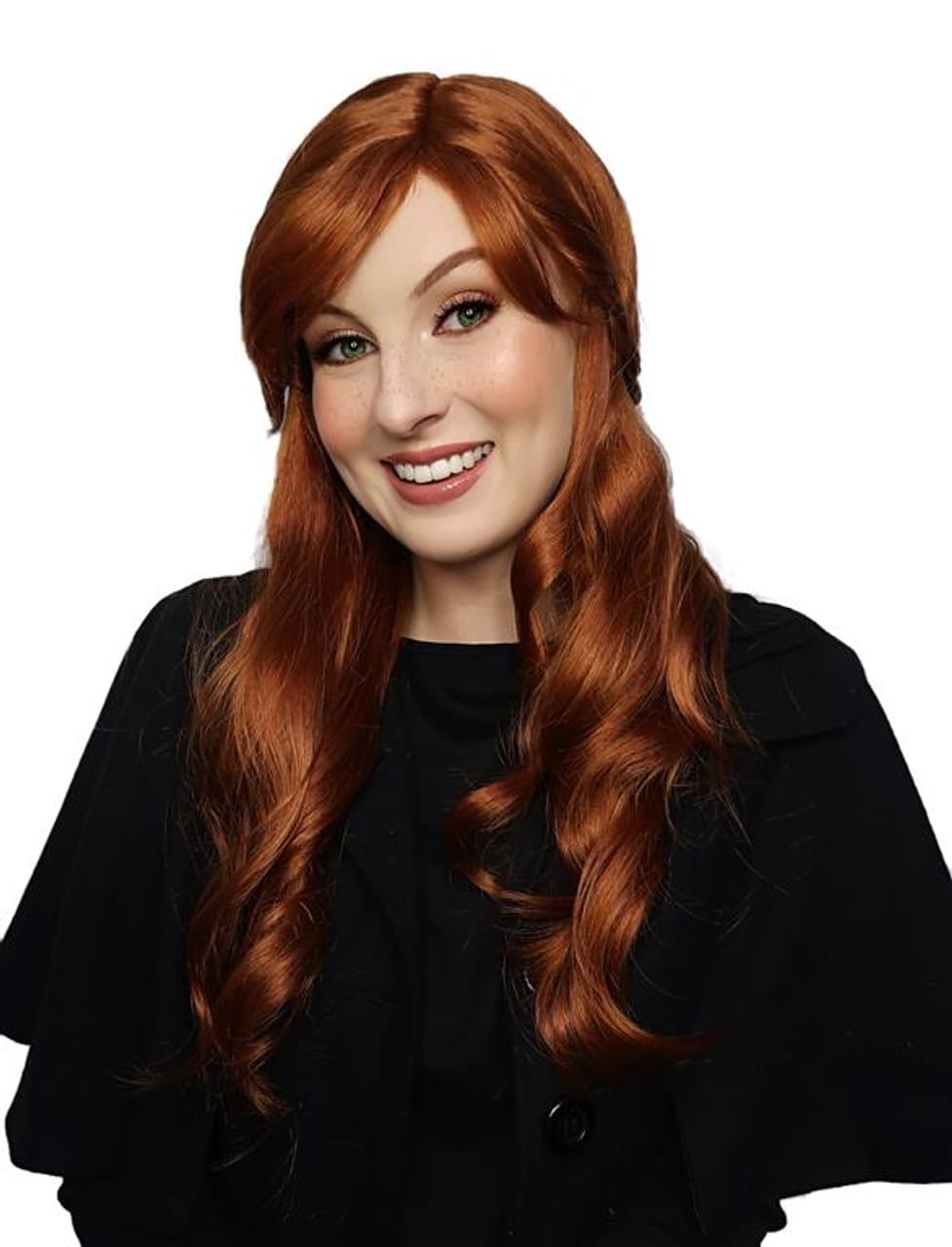 ALLAURA Compatible with Anna-Wig-Fits-Women-And-Snow-Sister-Long-Auburn-Red-Costume-Wigs-Cosplay