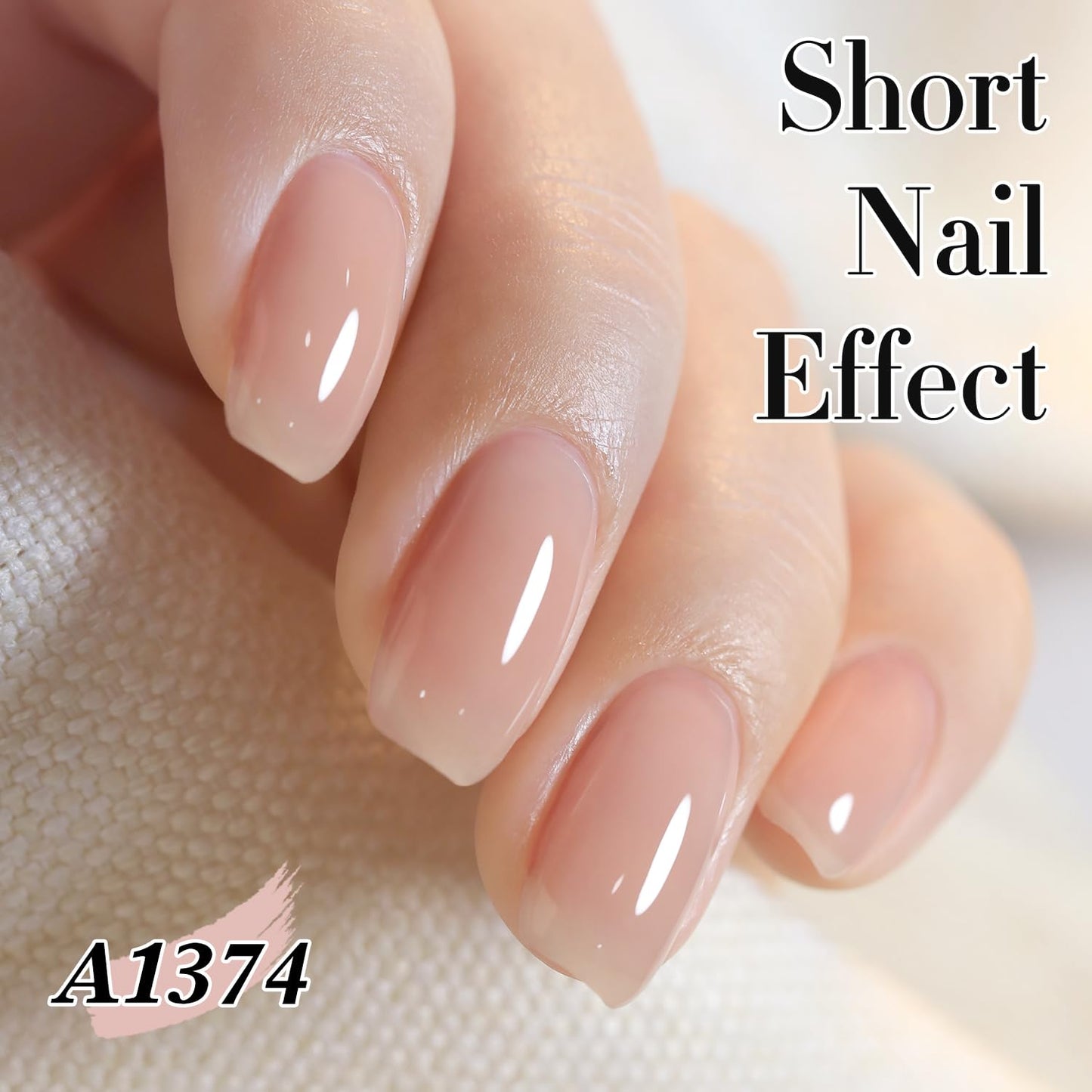 Double Rhythm Translucent Gel Polish Sheer Neutral Natural Light Milky Same Color Same Bottle 15ML Jelly Polish Art DIY at Home